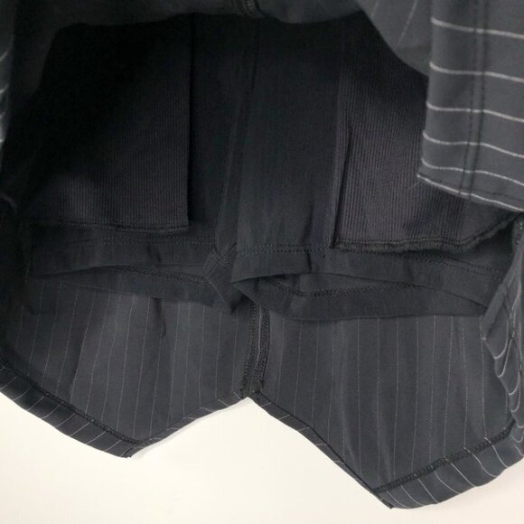 Koral Black Pinstripe Skort Pointed Skirt Hem  Over Mesh Shorts - Picture 6 of 7
